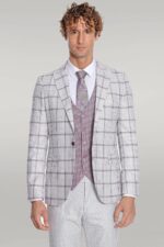 Checked-Patterned-Vested-Light-Grey-Men-Suit-Wessi-5