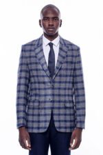 Checked-Peak-Lapel-Slim-Fit-Blue-Men-Blazer-Wessi-7