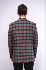 Checked-Peak-Lapel-Slim-Fit-Burgundy-Men-Blazer-Wessi-1