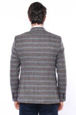 Checked-Single-Button-Brown-Men-Blazer-Wessi-3