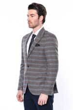 Checked-Single-Button-Brown-Men-Blazer-Wessi-5