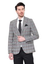 Checked-Single-Button-Slim-Fit-Grey-Men-Blazer-Wessi-2