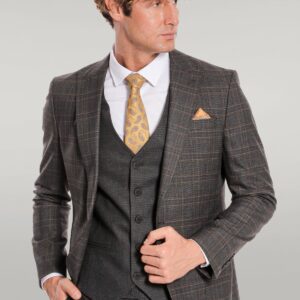 Checked Slim Fit Anthracite Men Suit - Wessi