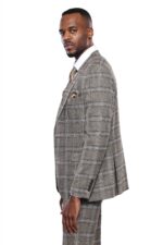 Checked-Slim-Fit-Beige-Men-Blazer-Wessi-3