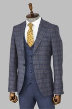 Checked-Slim-Fit-Blue-Men-Suit-Wessi-4