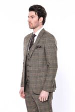 Checked-Slim-Fit-Brown-Men-Blazer-Wessi-4