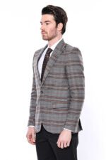Checked-Slim-Fit-Brown-Men-Blazer-Wessi-5