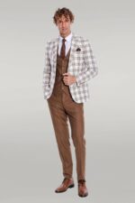 Checked-Slim-Fit-Brown-Men-Suit-Wessi-1
