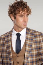 Checked-Slim-Fit-Brown-Men-Suit-Wessi-2
