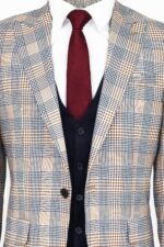 Checked-Slim-Fit-Brown-Men-Suit-Wessi-3