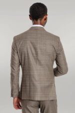 Checked-Slim-Fit-Brown-Men-Suit-Wessi-3