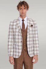 Checked-Slim-Fit-Brown-Men-Suit-Wessi-4