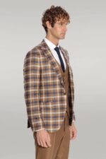 Checked-Slim-Fit-Brown-Men-Suit-Wessi-4