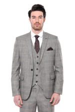 Checked-Slim-Fit-Cream-Men-Blazer-Wessi-4