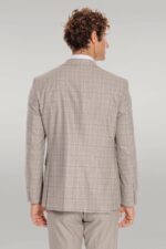 Checked-Slim-Fit-Cream-Men-Suit-Wessi-3