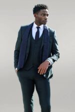 Checked-Slim-Fit-Green-Men-Suit-Wessi-1