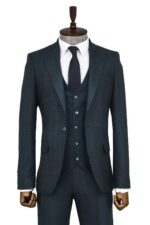 Checked-Slim-Fit-Green-Men-Suit-Wessi-4