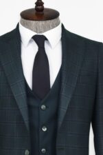 Checked-Slim-Fit-Green-Men-Suit-Wessi-5