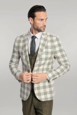Checked-Slim-Fit-Green-Men-Suit-Wessi-5