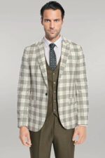 Checked-Slim-Fit-Green-Men-Suit-Wessi-6