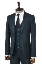 Checked-Slim-Fit-Green-Men-Suit-Wessi-7