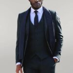 Checked Slim Fit Green Men Suit - Wessi