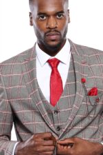 Checked-Slim-Fit-Grey-Men-Blazer-Wessi-1
