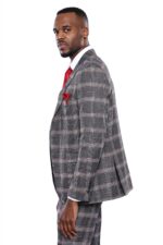 Checked-Slim-Fit-Grey-Men-Blazer-Wessi-2