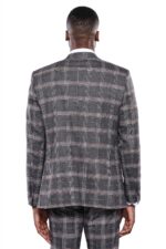 Checked-Slim-Fit-Grey-Men-Blazer-Wessi-3