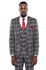 Checked-Slim-Fit-Grey-Men-Blazer-Wessi-4