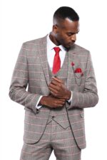 Checked-Slim-Fit-Grey-Men-Blazer-Wessi-5