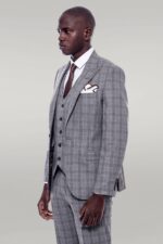 Checked-Slim-Fit-Grey-Men-Suit-Wessi-2