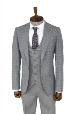 Checked-Slim-Fit-Grey-Men-Suit-Wessi-2