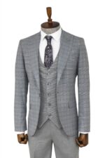 Checked-Slim-Fit-Grey-Men-Suit-Wessi-3