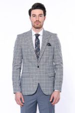 Checked-Slim-Fit-Grey-Mens-Blazer-Wessi-4