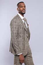 Checked-Slim-Fit-Light-Brown-Men-Blazer-Wessi-2
