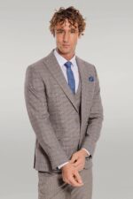 Checked-Slim-Fit-Light-Brown-Men-Suit-Wessi-2