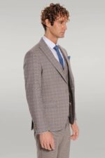 Checked-Slim-Fit-Light-Brown-Men-Suit-Wessi-4
