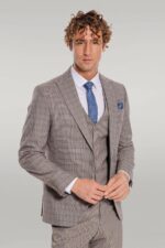 Checked-Slim-Fit-Light-Brown-Men-Suit-Wessi-5