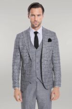 Checked-Slim-Fit-Light-Grey-Men-Suit-Wessi-2