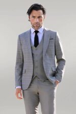 Checked-Slim-Fit-Light-Grey-Men-Suit-Wessi-3