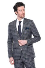 Checked-Slim-Fit-Navy-Blue-Men-Blazer-Wessi-2