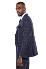 Checked-Slim-Fit-Navy-Blue-Men-Blazer-Wessi-4