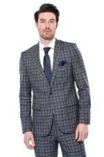 Checked-Slim-Fit-Navy-Blue-Men-Blazer-Wessi-4