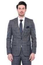 Checked-Slim-Fit-Navy-Blue-Men-Blazer-Wessi-5