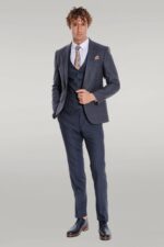 Checked-Slim-Fit-Navy-Blue-Men-Suit-Wessi-1