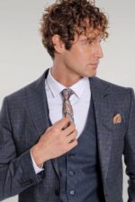 Checked-Slim-Fit-Navy-Blue-Men-Suit-Wessi-2