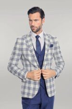 Checked-Slim-Fit-Navy-Blue-Men-Suit-Wessi-3