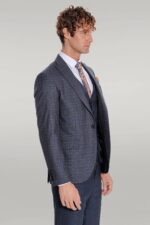 Checked-Slim-Fit-Navy-Blue-Men-Suit-Wessi-4