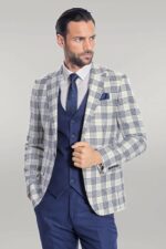 Checked-Slim-Fit-Navy-Blue-Men-Suit-Wessi-4